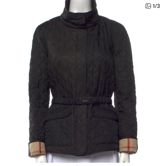 Burberry Jackets & Blazers - Burberry Black Quilted Puffer Jacket with Belt